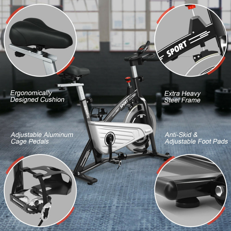 Indoor Exercise Cycling Bike with Heart Rate and Monitor