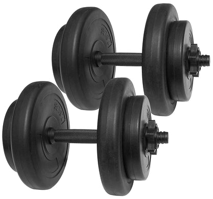 Vinyl Dumbbell Set, 40 Lbs. (20 Lbs. Pair), Adjustable, Black