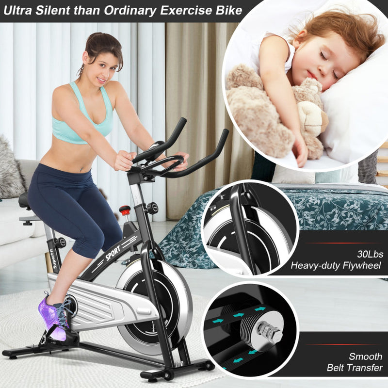 Indoor Exercise Cycling Bike with Heart Rate and Monitor