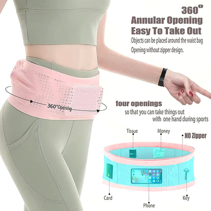 Slim Running Belt Money Belt Fanny Pack for Exercise Fanny Pack Holder for Cell Phone Money and Keys Adjustable Waist Pack